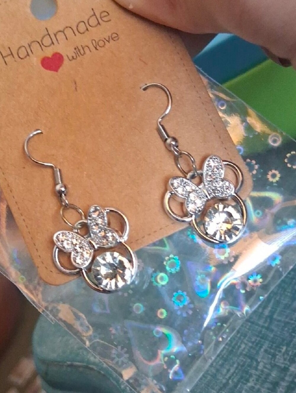 $8 Each Or Bundle 5/$20 Handmade Silver Minnie Mouse Inspired Drop Earrings